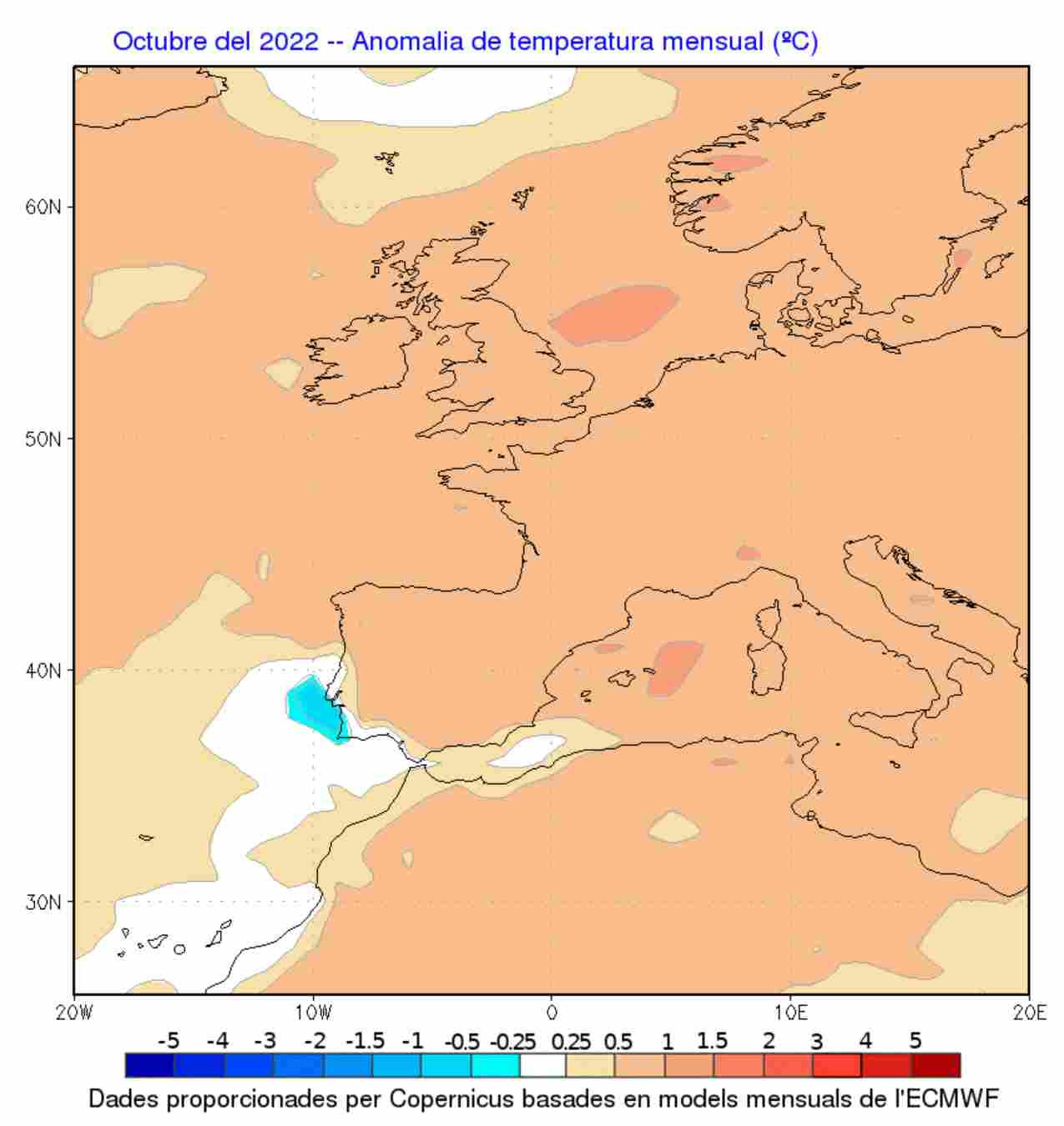 Anomalía de temperatura mensual / Servicio Meteorológico de Catalunya