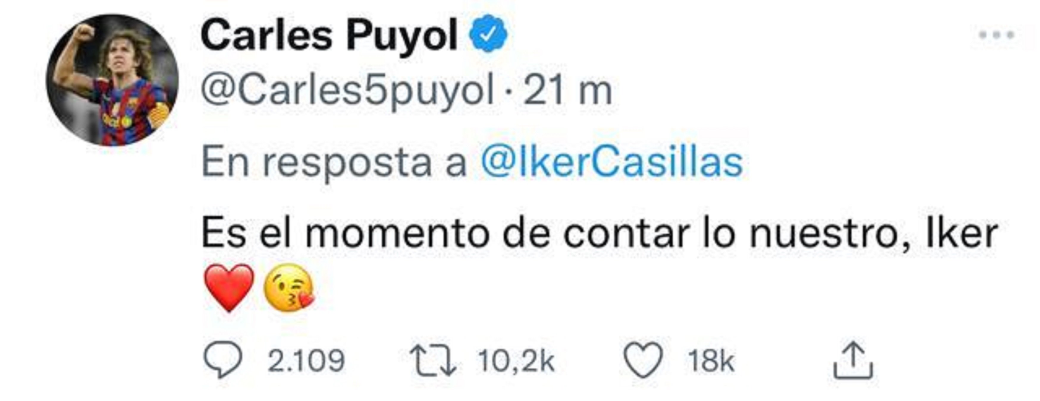 Resposta Puyol a Iker Twitter Resposta Puyol a Iker Twitter
