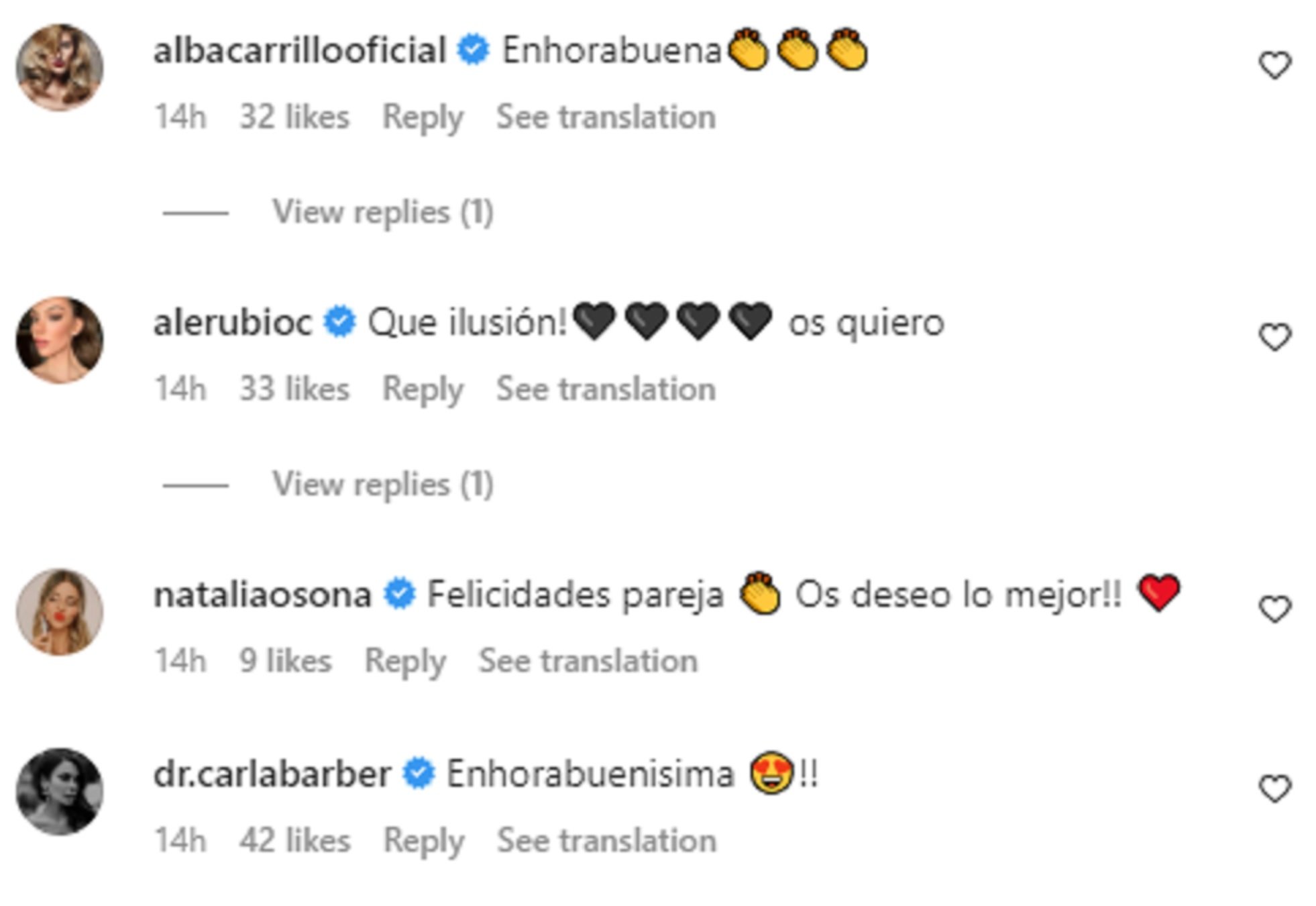 Reacciones famosos IG Reacciones famosos IG