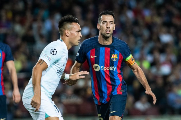 Sergio Busquets Lautaro Martinez Barça Inter de Milan Champions League / Foto: Europa Press