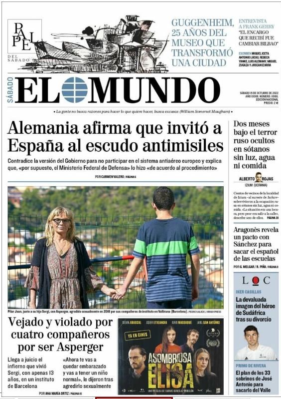 el mundo portada 15 octubre