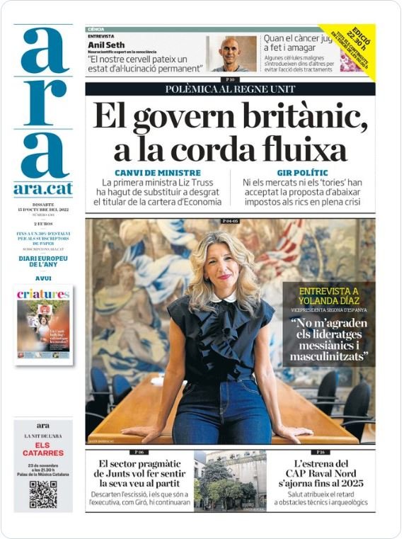 ara portada 15 octubre ara portada 15 octubre