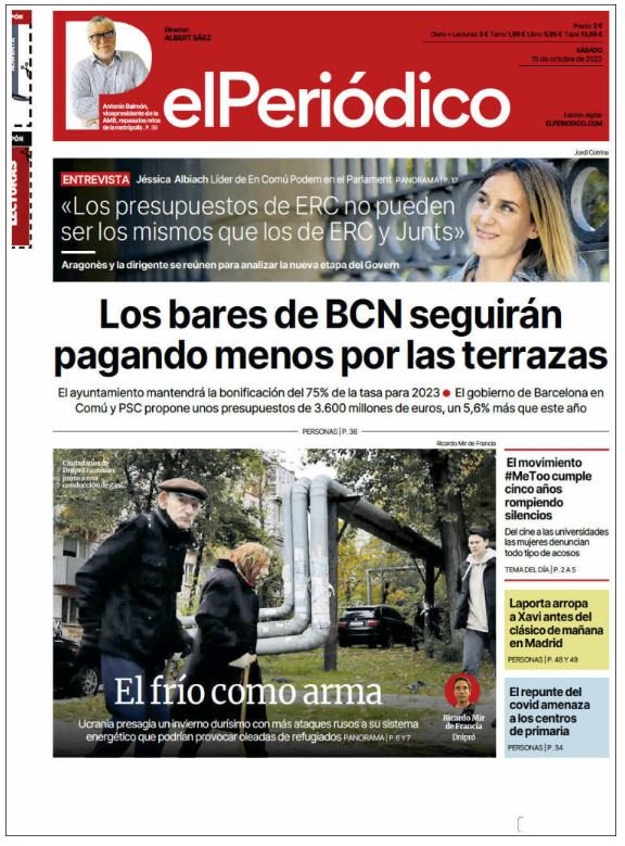 el periodico portada 15 octubre