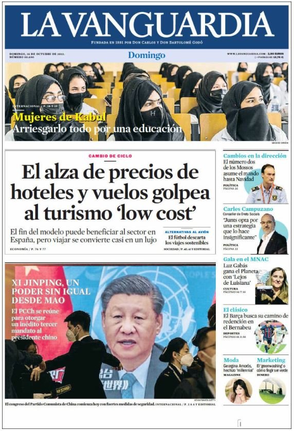 la vanguardia llevada|traída 16 octubre