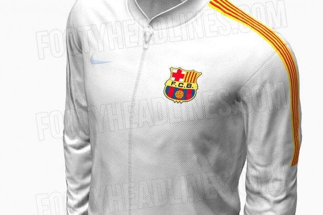 Barça jaqueta blanca / Foto: Footyheadlines Barça jaqueta blanca / Foto: Footyheadlines