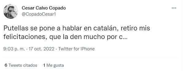 tuit contra Alexia catalán Pilota de oro twitter