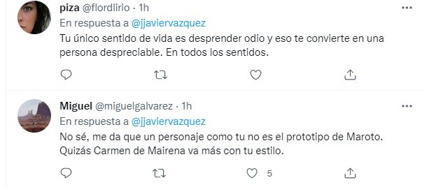 respuestas en JJ Vazquez 4 Twitter
