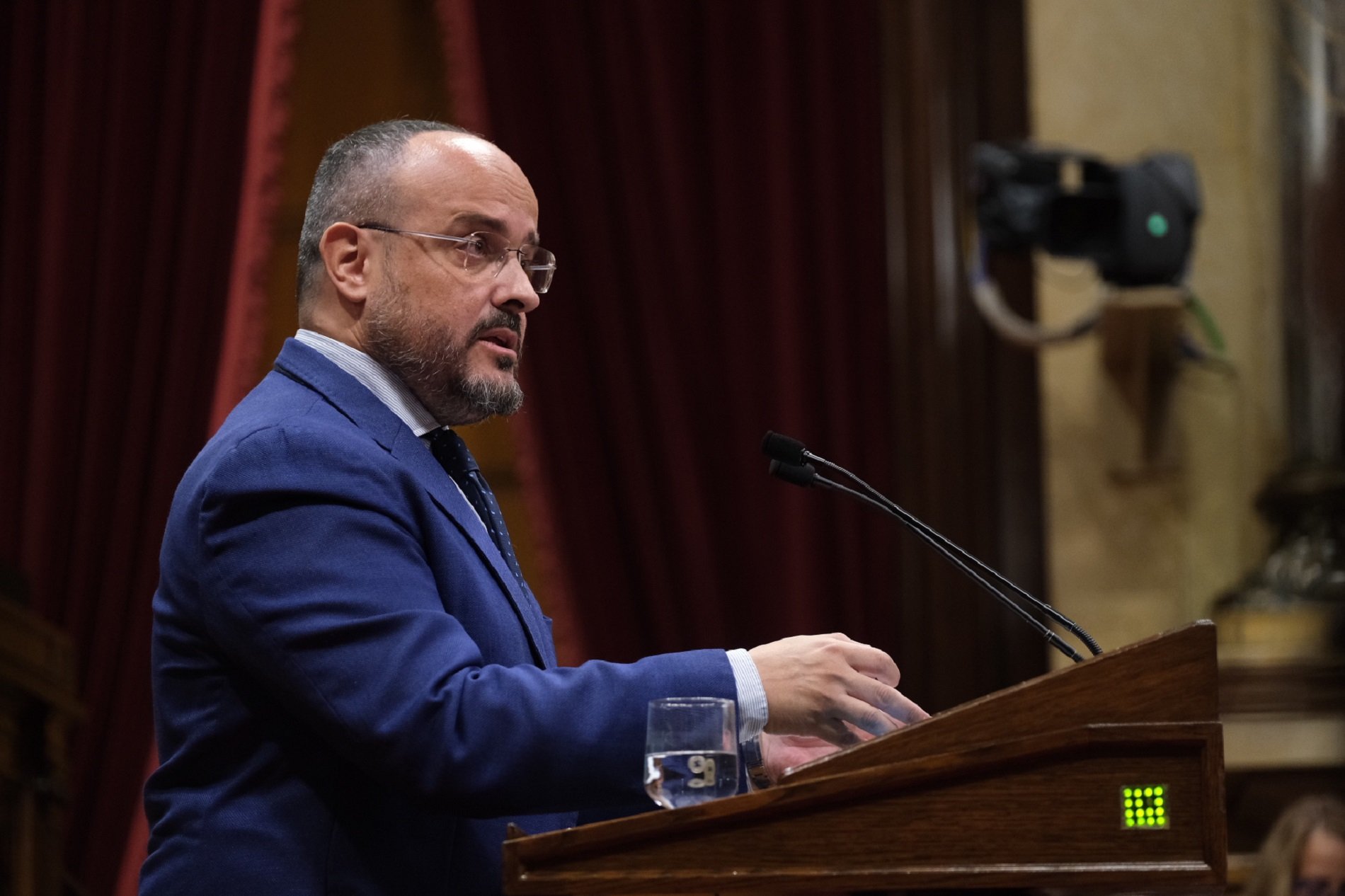 El president del Partit Popular de Catalunya, Alejandro Fernández, al Ple del Parlament