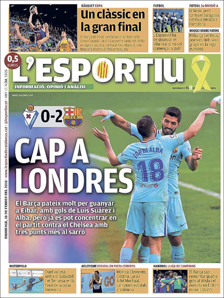 L'Esportiu Portada 18 02 2018