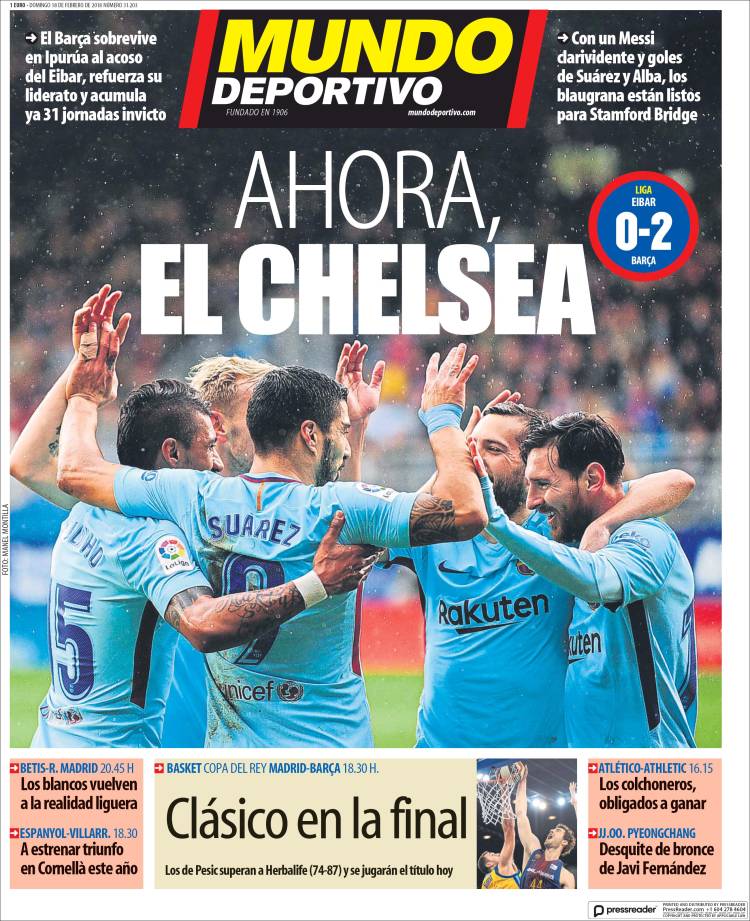 Mundo Deportivo Portada 18 02 2018