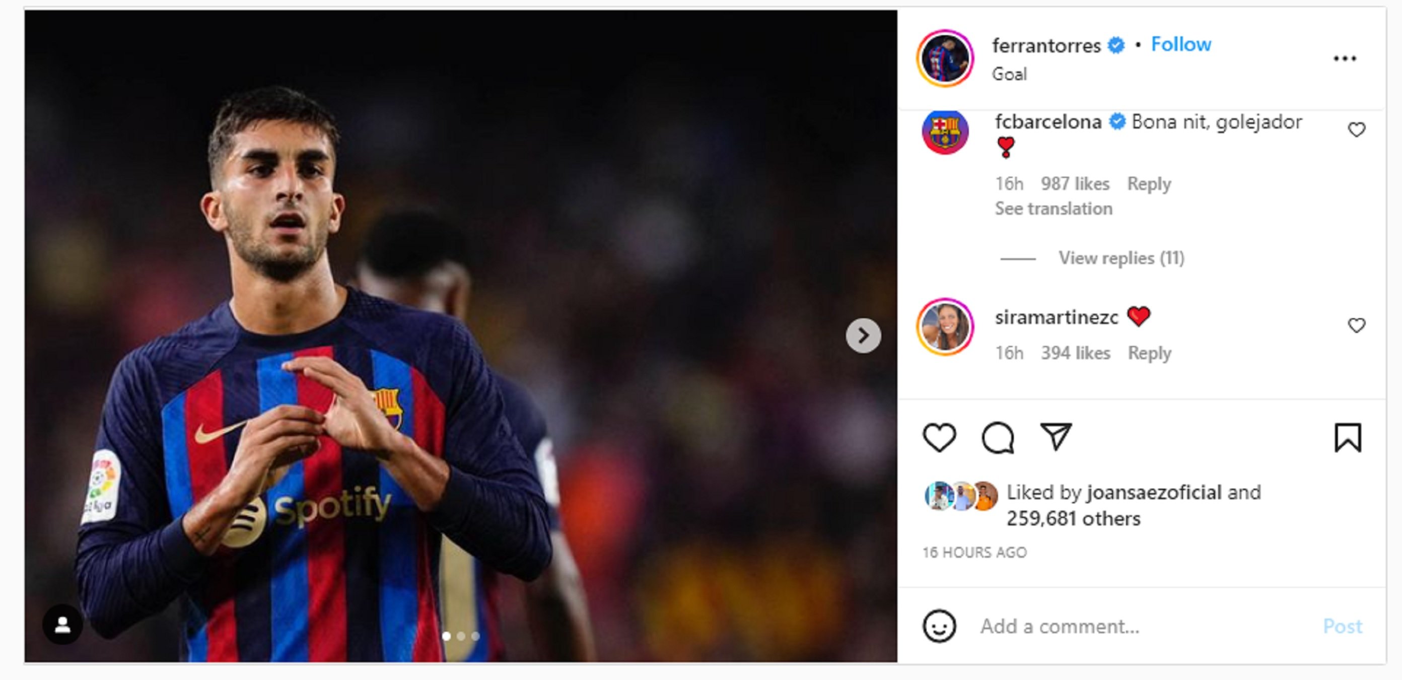 Ferran Torres Instagram Ferran Torres Instagram