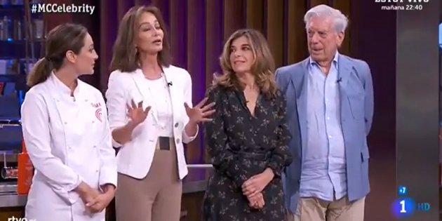 Isabel Preysler, Tamara Falcó y Mario Vargas Llosa Masterchef RTVE.es Isabel Preysler, Tamara Falcó y Mario Vargas Llosa Masterchef RTVE.es