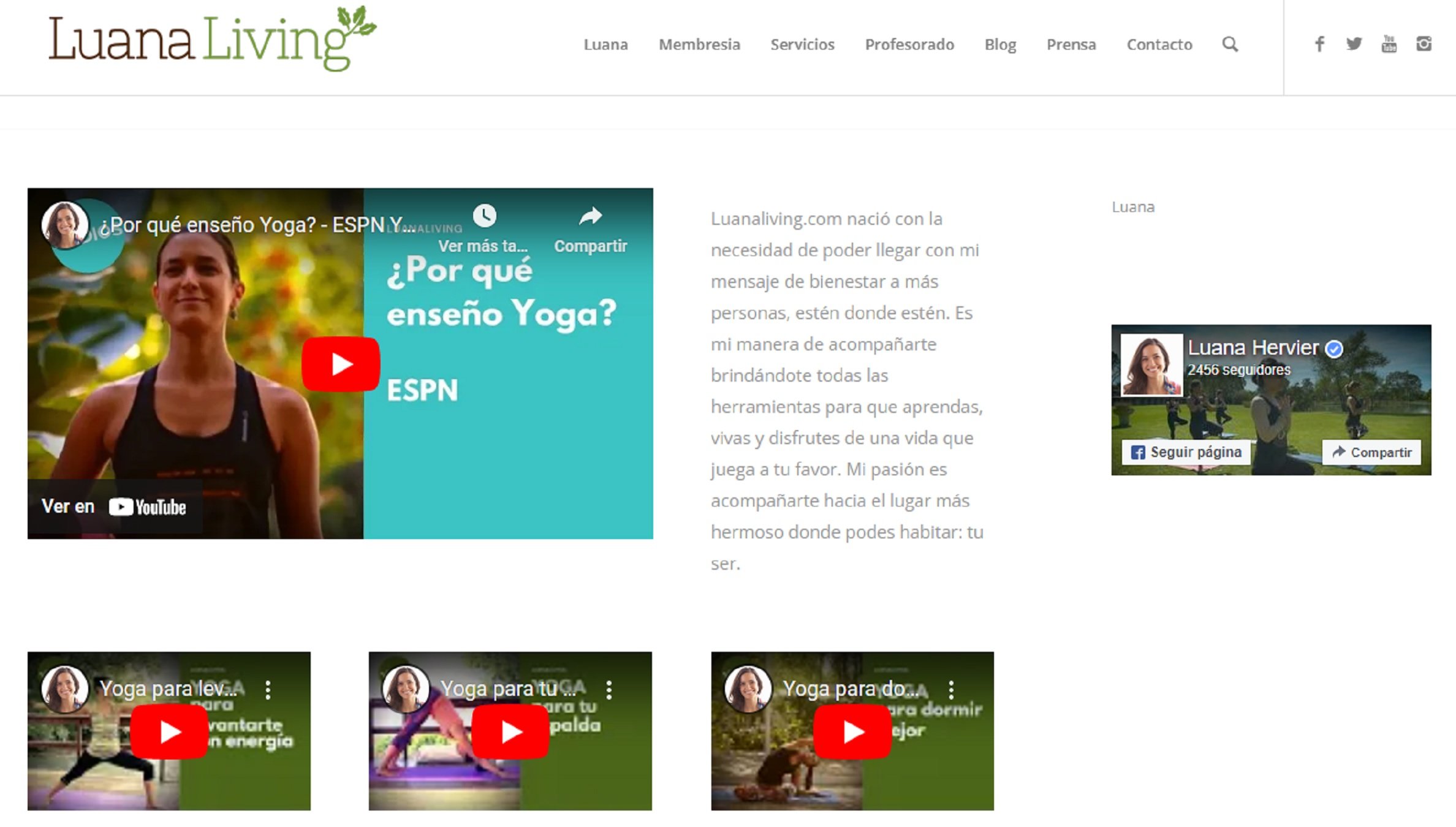 Página web Luana Living Página web Luana Living