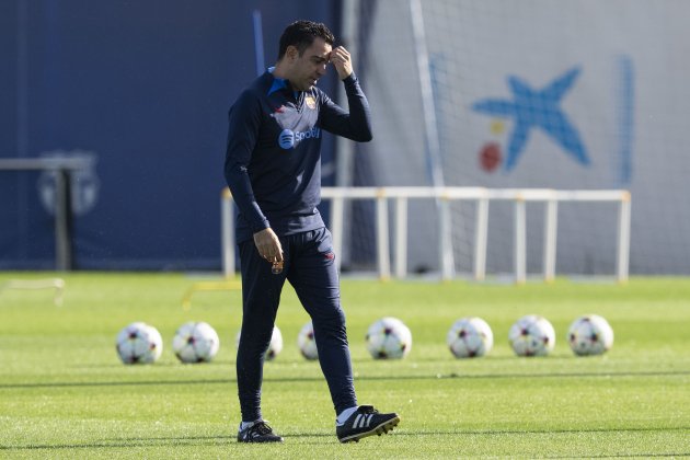 Xavi Hernández entrenamiento Barça / Foto: EFE