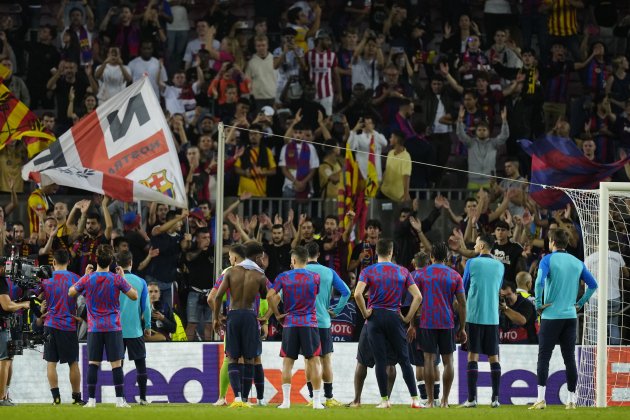 Barça jugadors aficionats / Foto: EFE