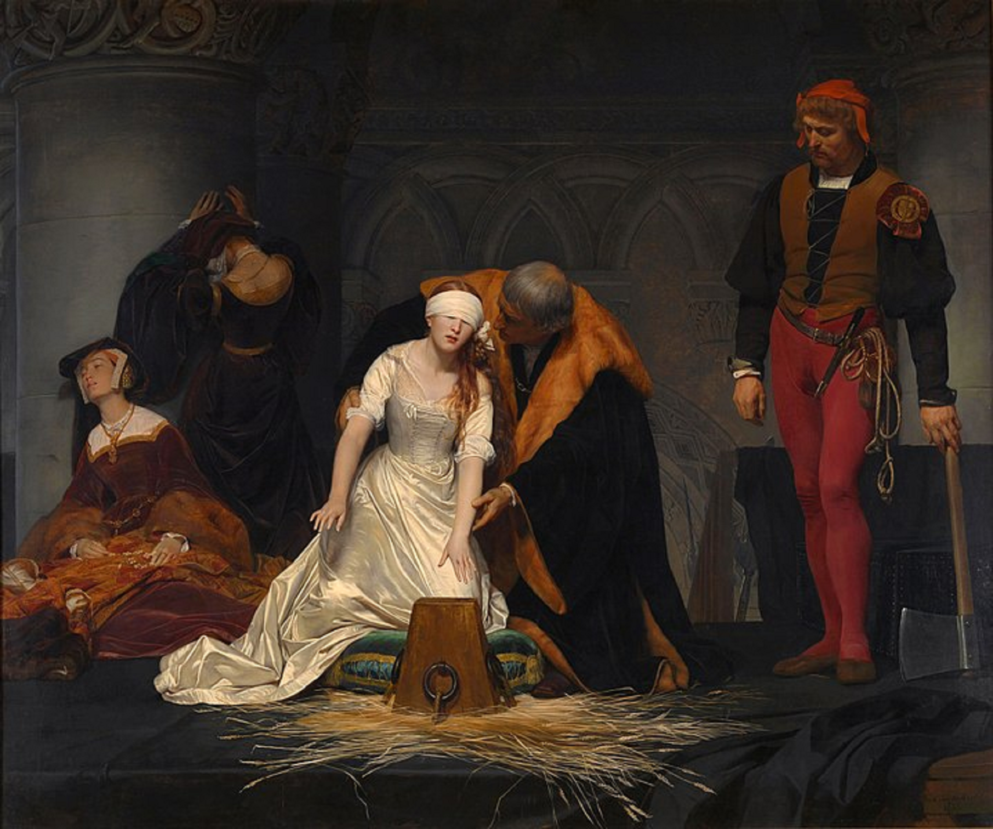 Representación moderna de la ejecución de Joana Grey (1833). Fuente National Portrait Gallery