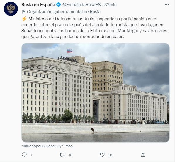 tuit embajada rusa en España