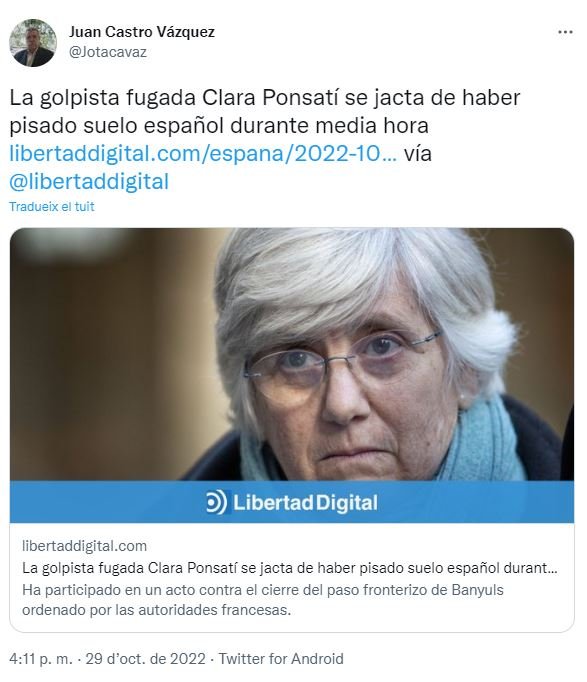 Tuit Libertad Digital Clara Ponsati