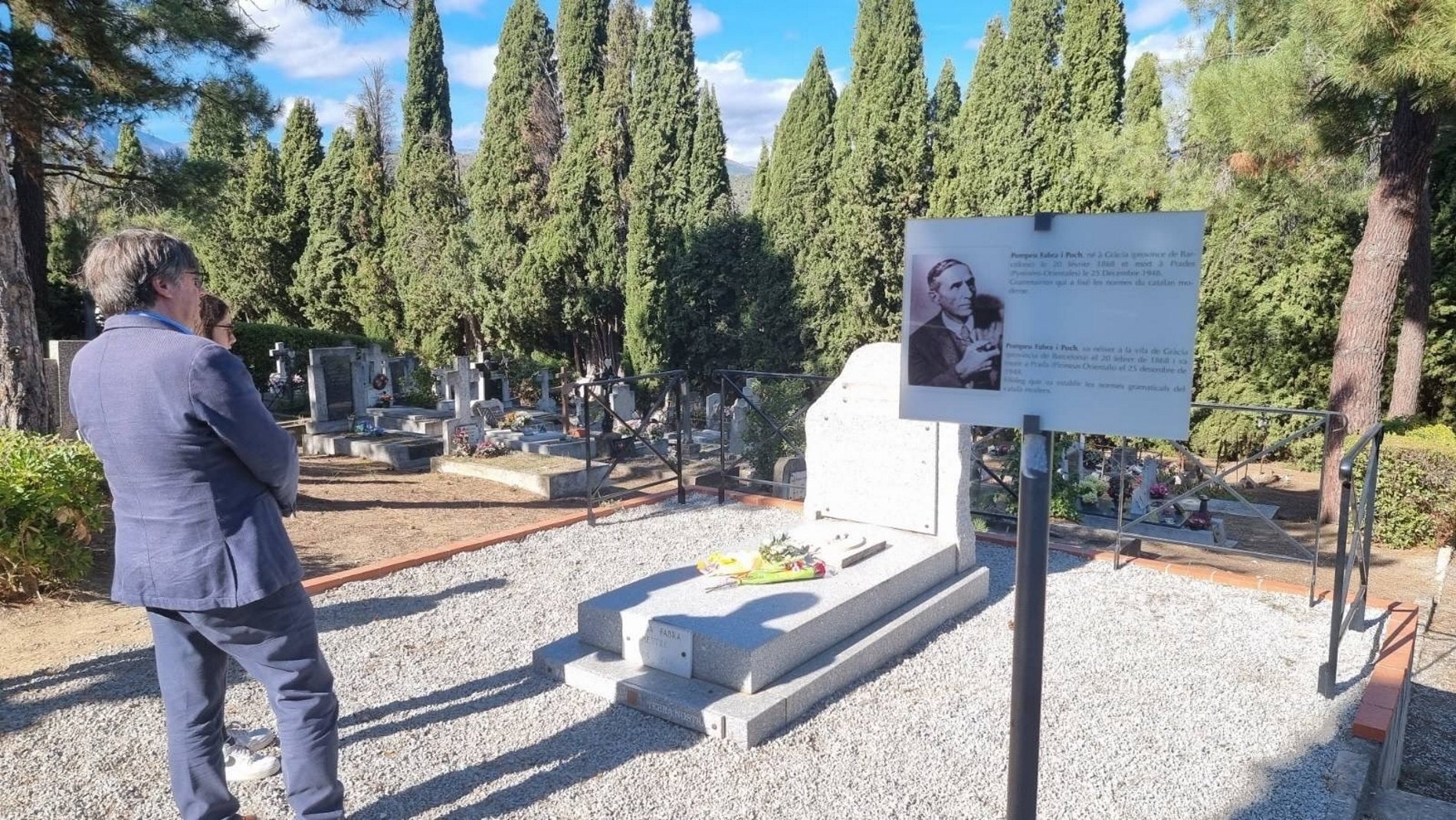 El homenaje de Carles Puigdemont a Pompeu Fabra en Prada