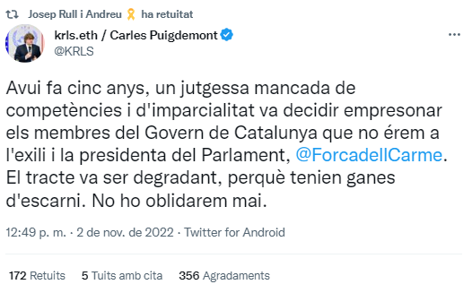 Tuit Carles Puigdemont Tuit Carles Puigdemont