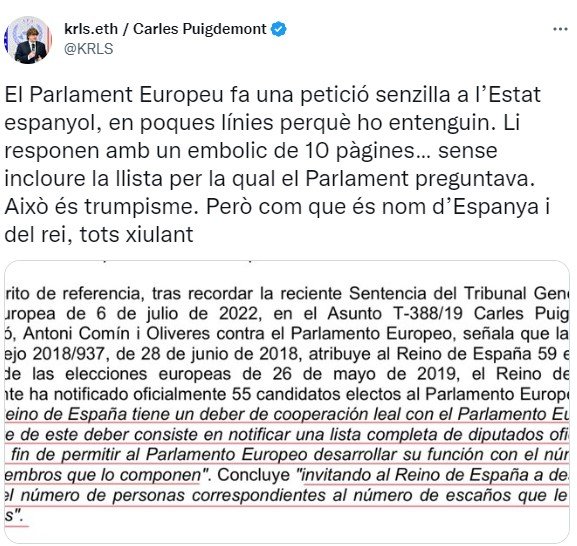 carles puigdemont jec parlament europeu twitter