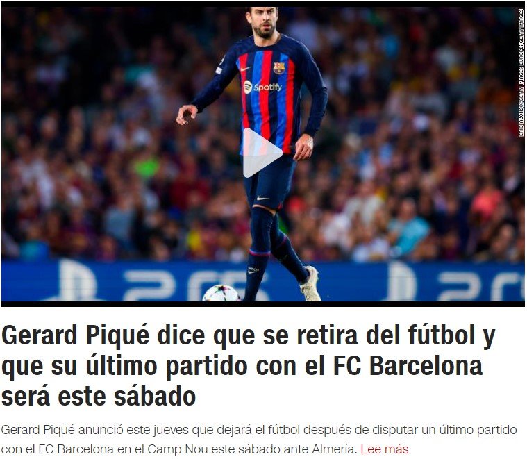 Gerard Piqué retirada Barça CNN Gerard Piqué retirada Barça CNN