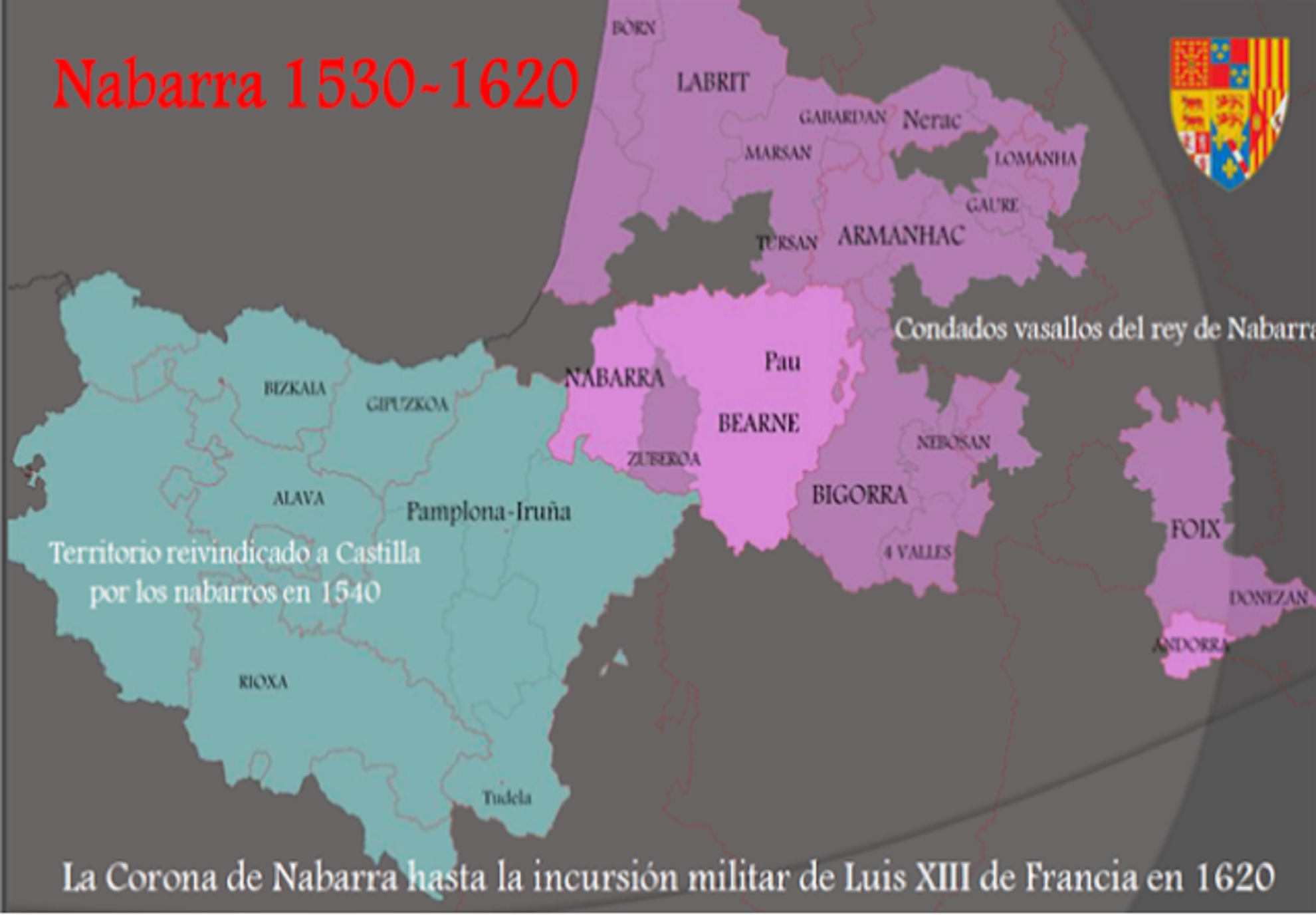 Mapa dels territoris navarresos (alta i baixa Navarra). Font Blog Nabarralde