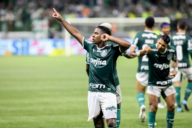 Endrick durante la celebración de un gol con el Palmeiras / Foto: Europa Press - Leco Viana