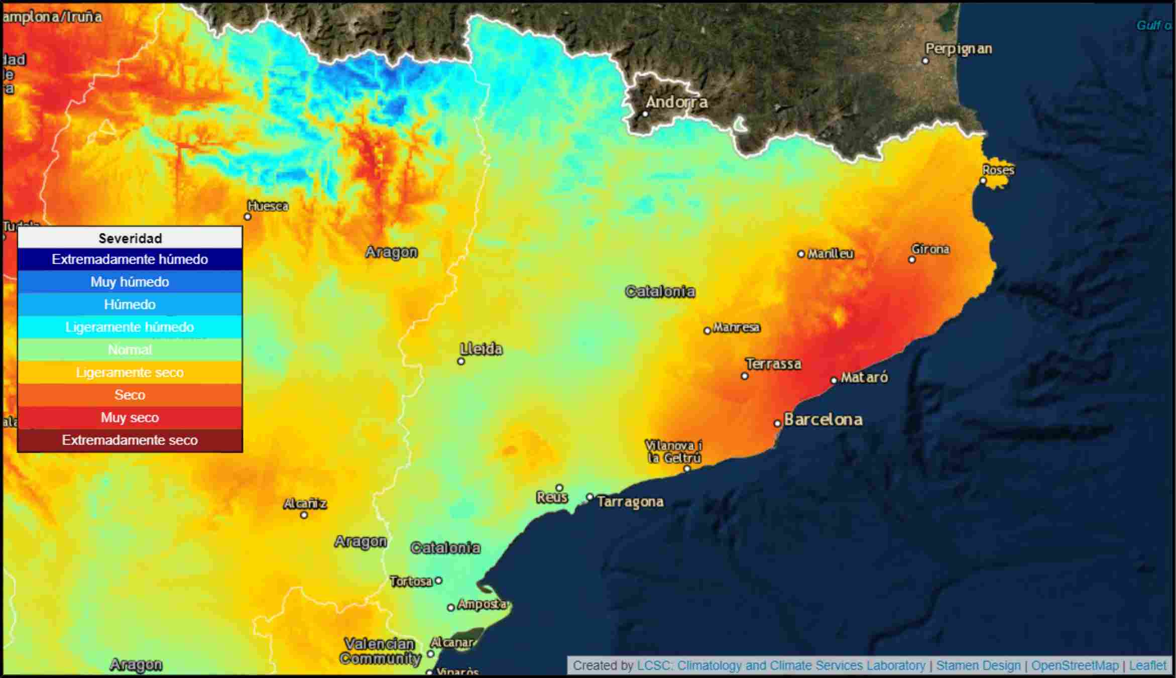 No plou i la falta d'aigua comença a ser un problema molt greu a tota Catalunya / Índex de sequera www.monitordesequia.csic.es