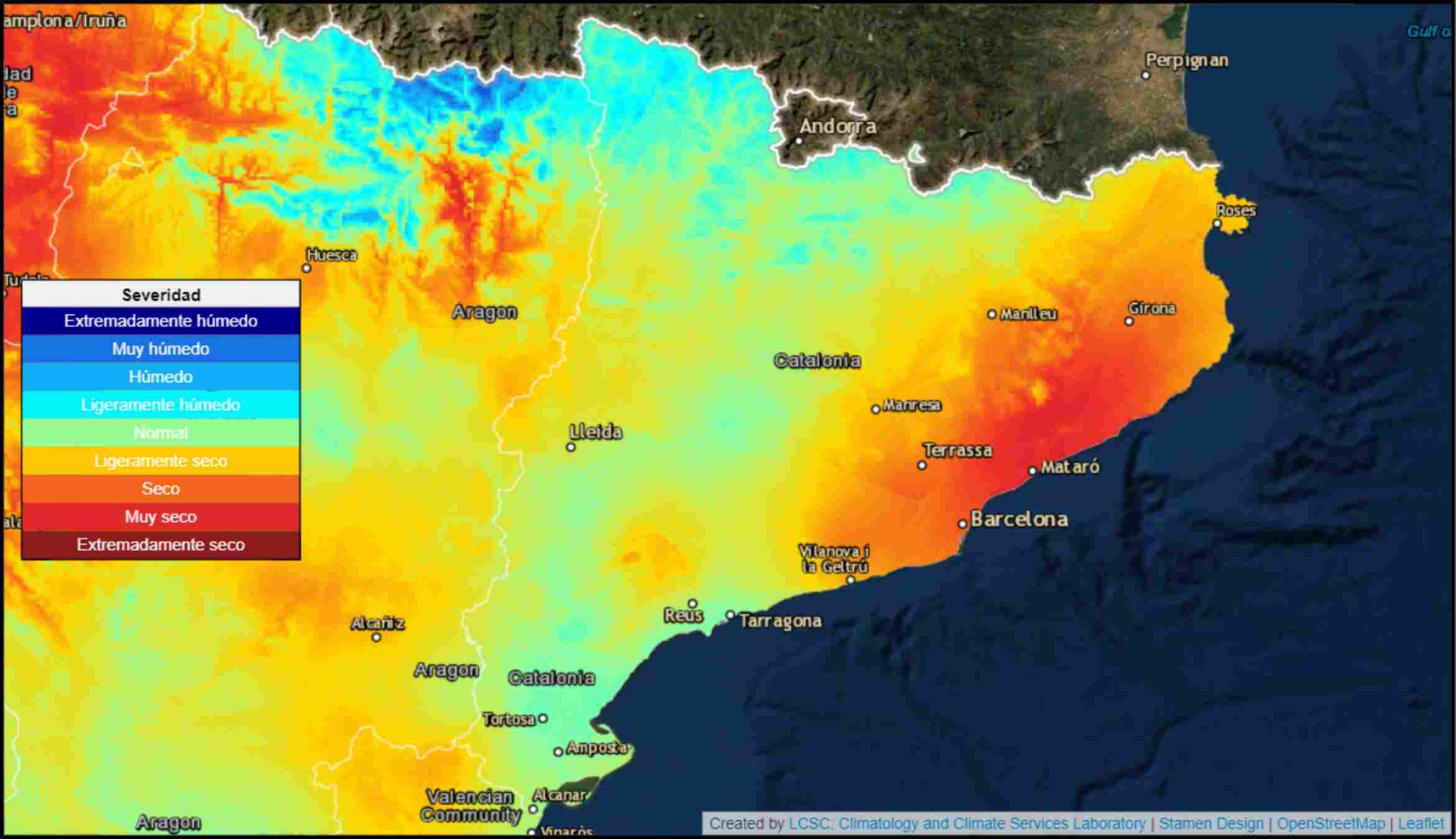 No plou i la falta d'aigua comença a ser un problema molt greu a tota Catalunya / Índex de sequera www.monitordesequia.csic.es