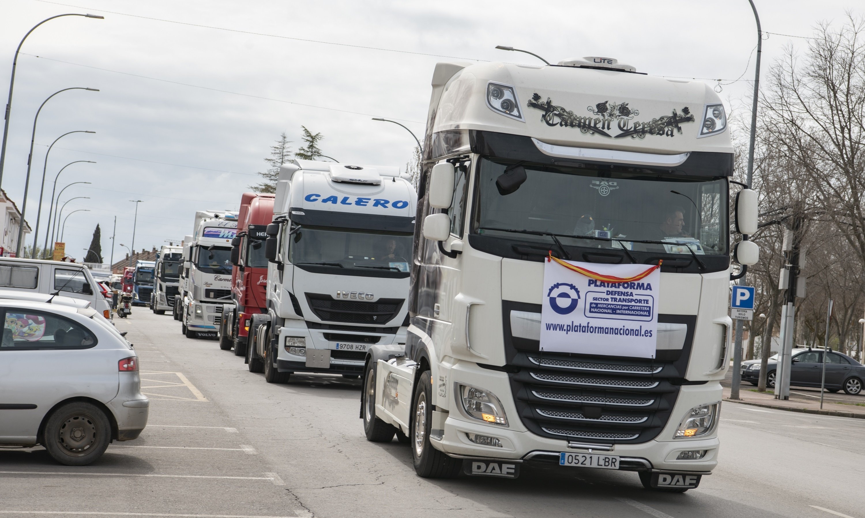 EuropaPress 4794538 camion camiones transporte transportistas huelga protesta