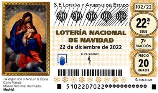 Diseño del décimo del sorteo de la Lotería de Navidad 2022 / Loterías y Apuestas del Estado