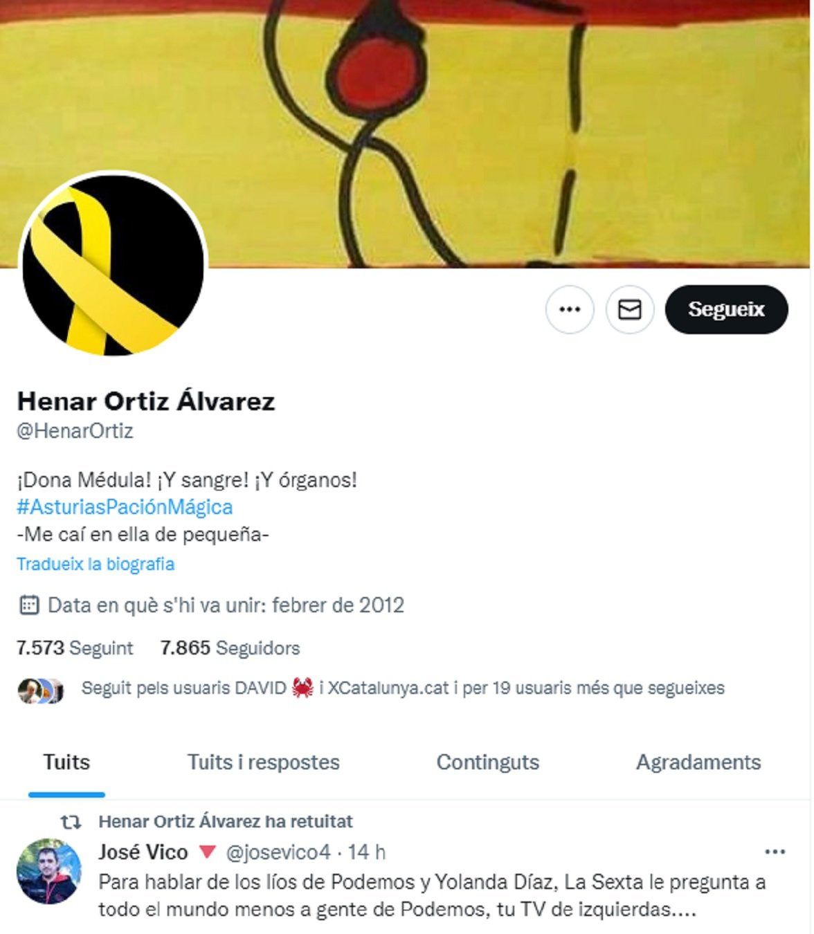 Henar Ortiz dando RT a cuentas pro Podemos Henar Ortiz dando RT a cuentas pro Podemos