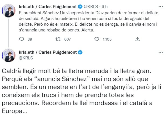 TUIT Puigdemont 1 TUIT Puigdemont 1