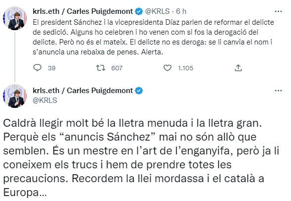 TUIT Puigdemont 1