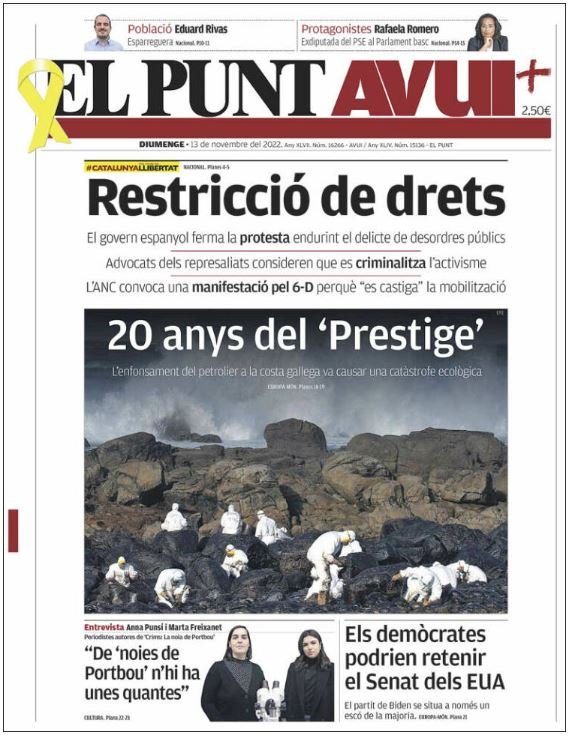 el punt avui portada 13 novembre el punt avui portada 13 novembre