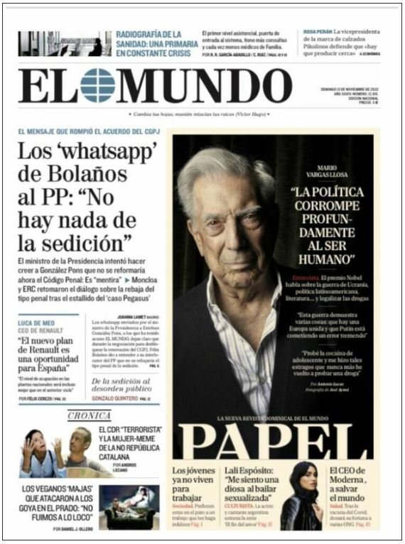 el mundo portada 13 novembre el mundo portada 13 novembre