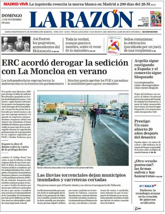 la razon portada 13 novembre la razon portada 13 novembre