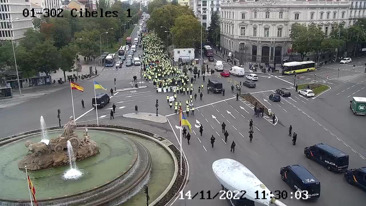 cibeles mani transportistes madrid camara seguretat cibeles mani transportistes madrid camara seguretat