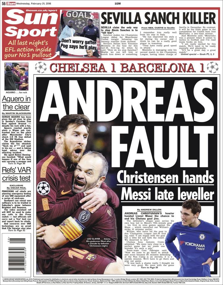 Sun Sport Portada 21 02 2018