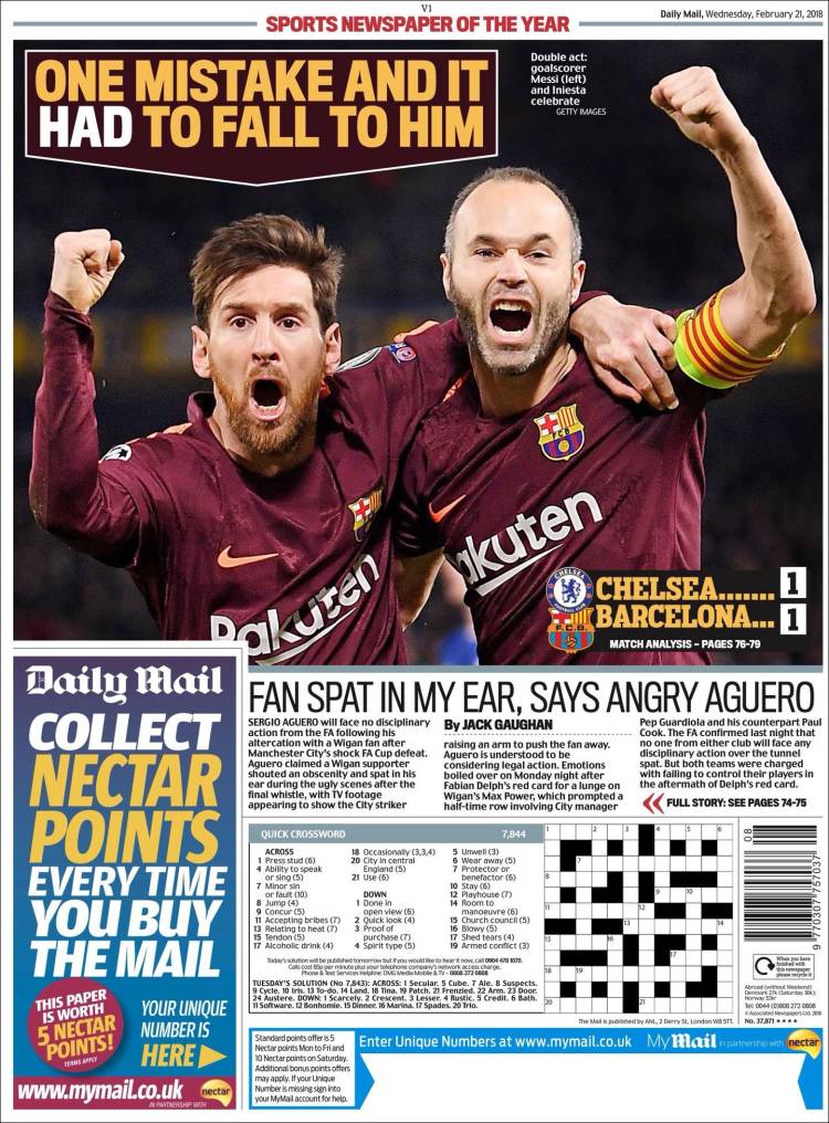 Daily Mail Sport Portada 21 02 2018