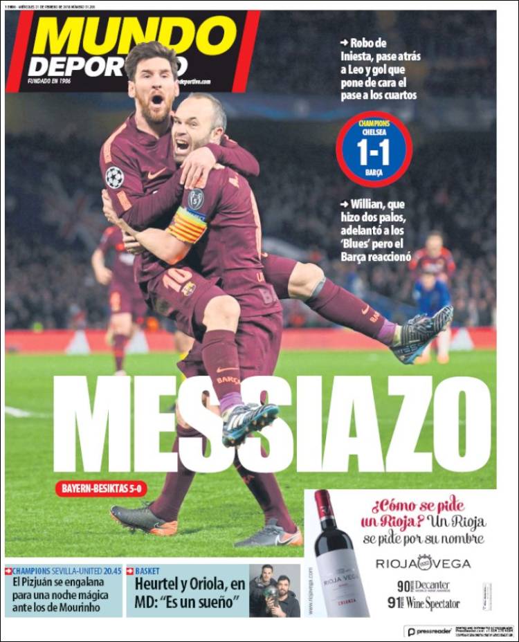 Mundo Deportivo Portada 21 02 2018