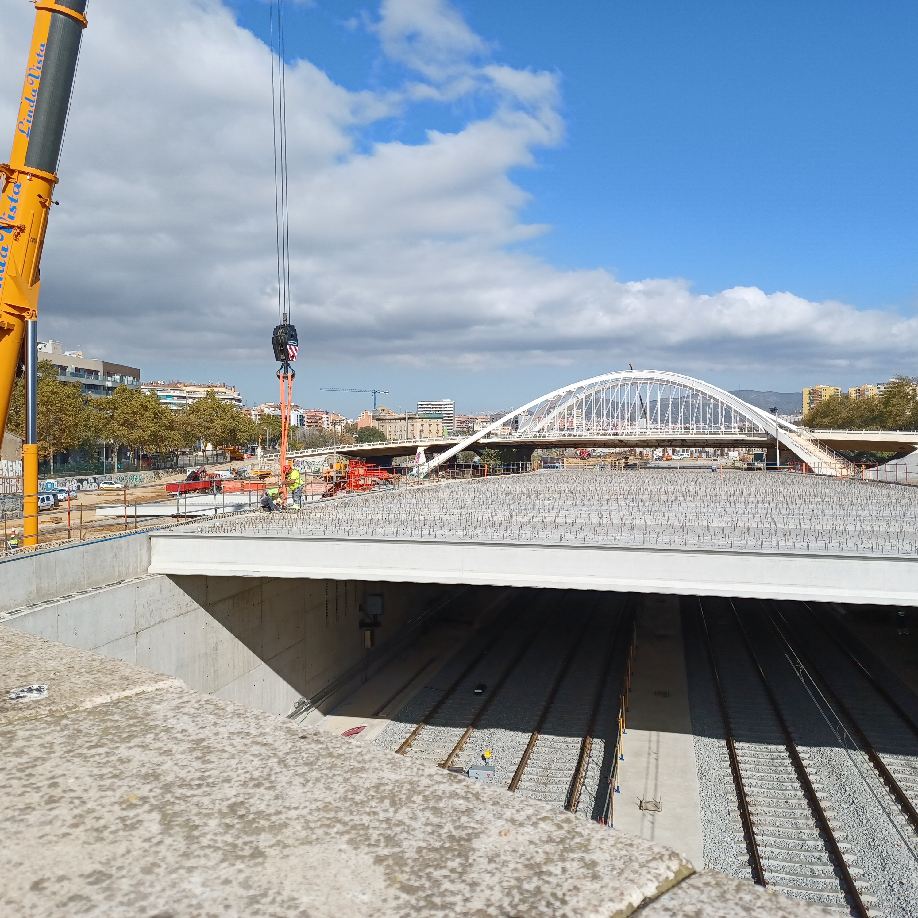 La actual fase de obras del tramo ferroviario de la Sagrera de Barcelona llega al 90% de ejecución