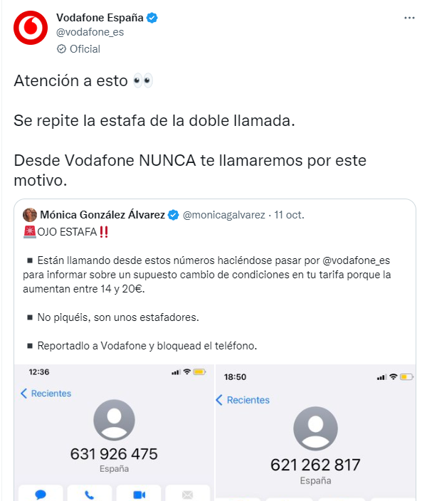 No, nadie de tu compañía de teléfonos está avisándote de un supuesto cambio de tarifas