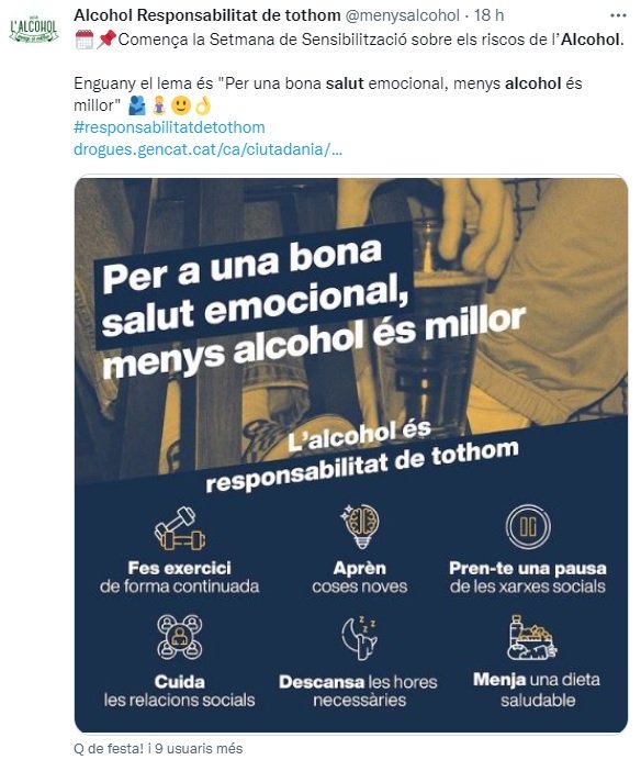 TUIT consumo responsable alcohol