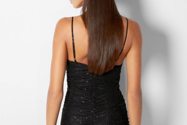 Vestit mini tirants tul brillantor volant Vestit mini tirants tul brillantor volant
