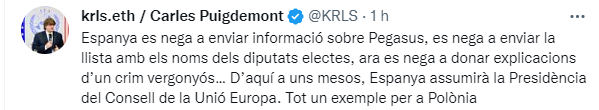 Tuit Carles Puigemont