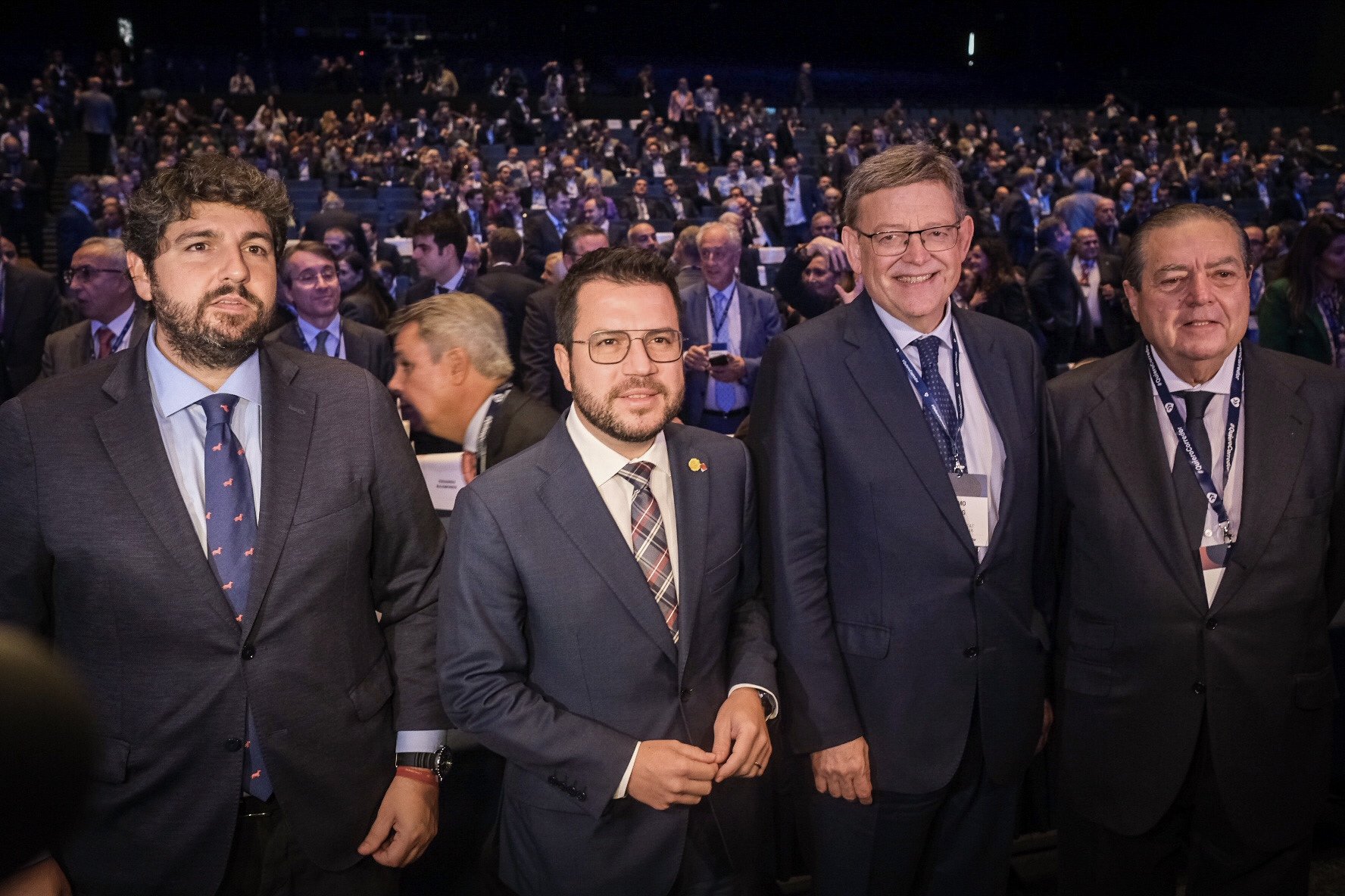 Fernando López, Pere Aragonès, Ximo Puig, Vicente Boluda corredor mediterrani Carlos Baglietto