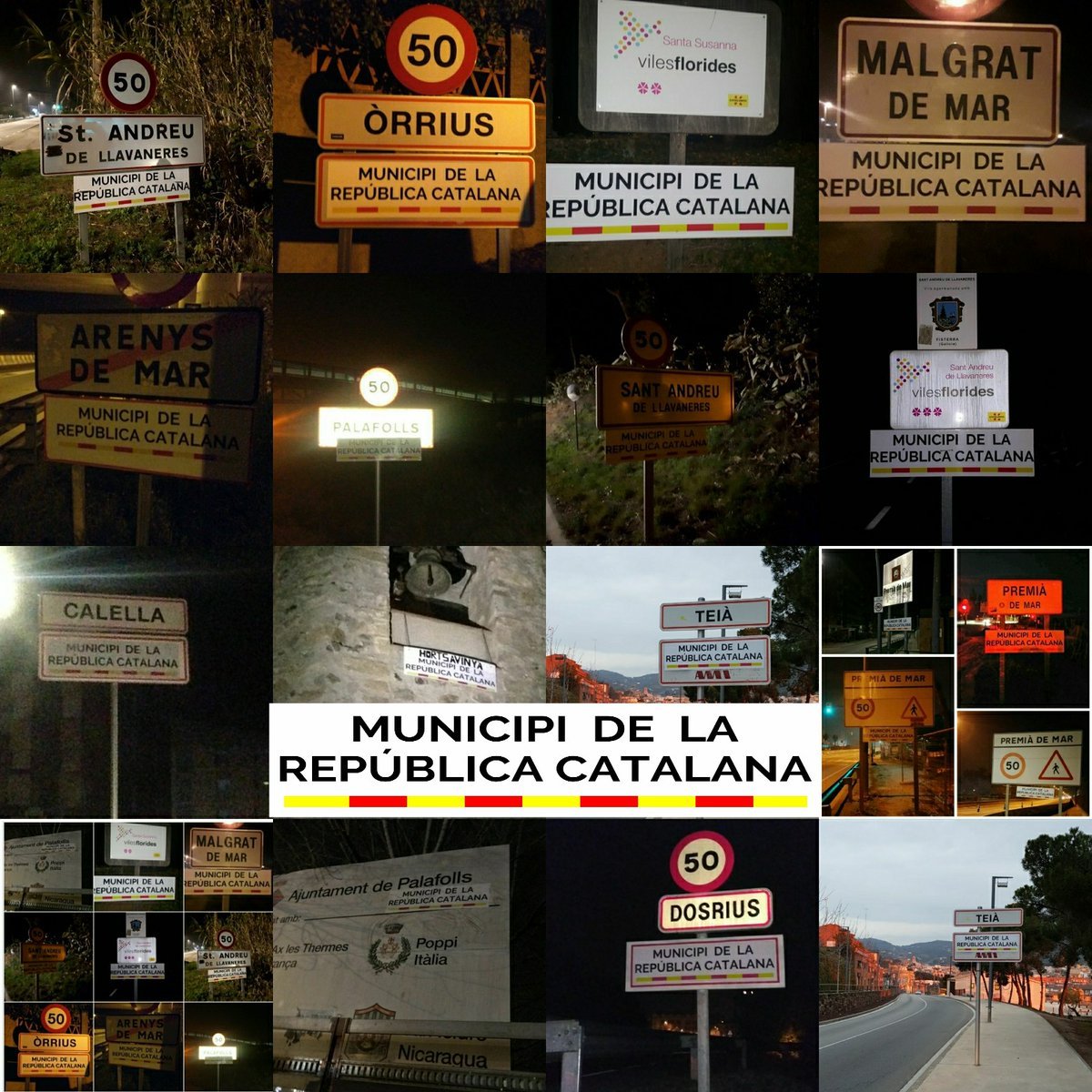 Retiran el cartel de "Municipio de la República" de Calella