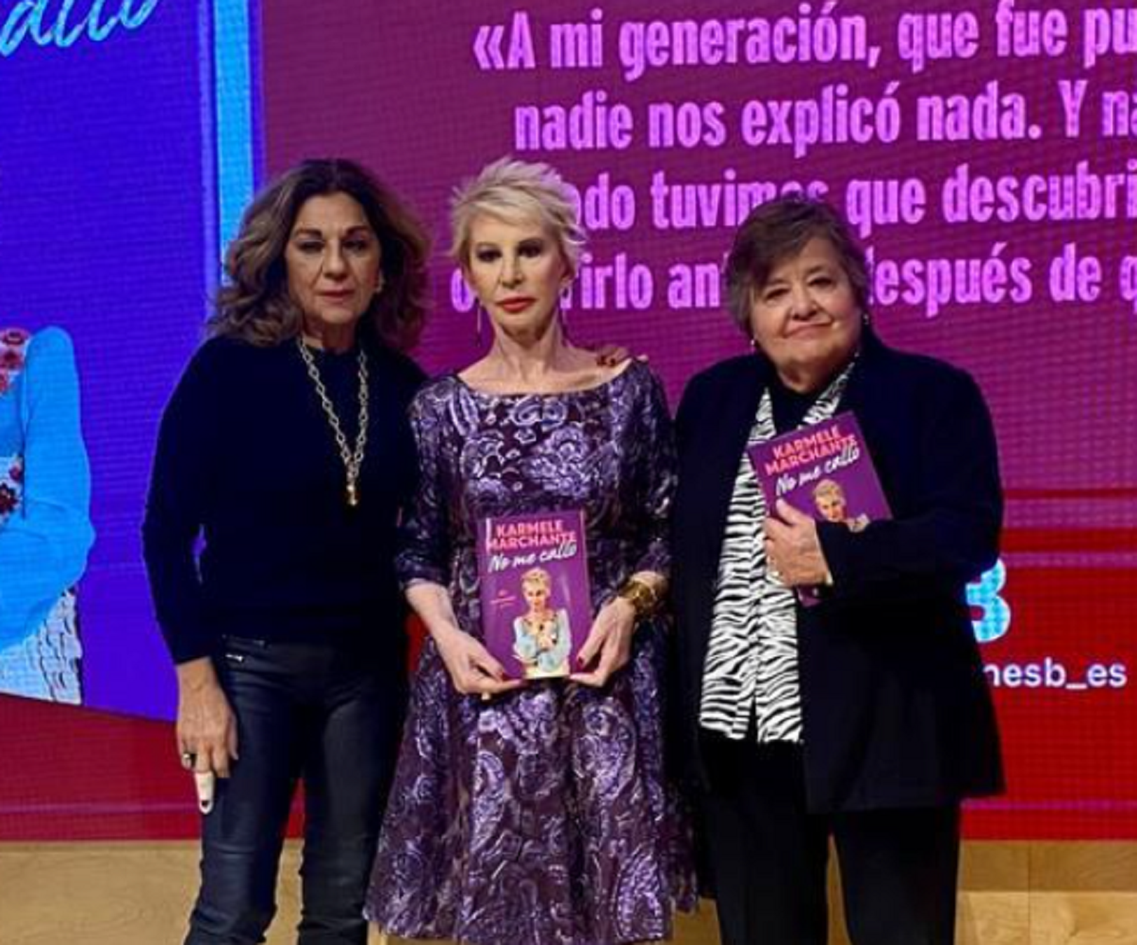 Karmele Marchante, Llolita Flores y Carmen Almeida, ayer